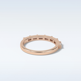 0.56 TCW Half Eternity Wedding Band Featuring Baguette Moissanite