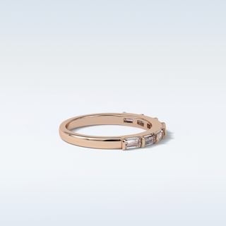 0.56 TCW Half Eternity Wedding Band Featuring Baguette Moissanite
