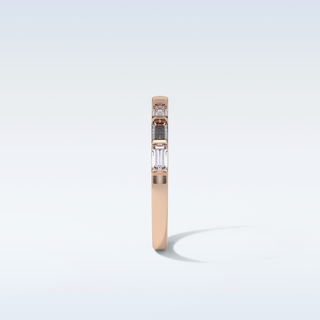 0.56 TCW Half Eternity Wedding Band Featuring Baguette Moissanite