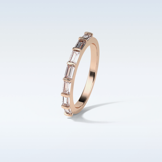 0.56 TCW Half Eternity Wedding Band Featuring Baguette Moissanite