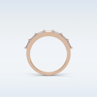 0.56 TCW Half Eternity Wedding Band Featuring Baguette Moissanite