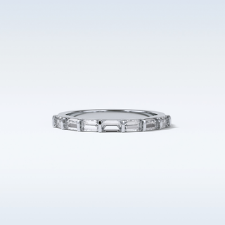 0.56 TCW Half Eternity Wedding Band Featuring Baguette Moissanite