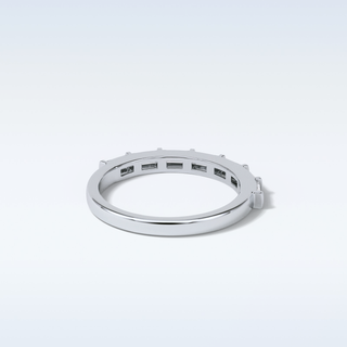0.56 TCW Half Eternity Wedding Band Featuring Baguette Moissanite