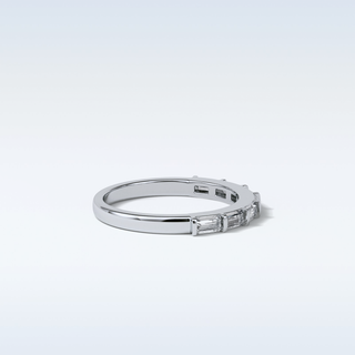 0.56 TCW Half Eternity Wedding Band Featuring Baguette Moissanite