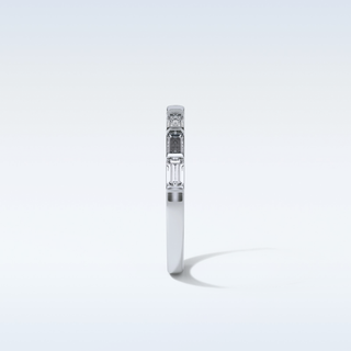 0.56 TCW Half Eternity Wedding Band Featuring Baguette Moissanite