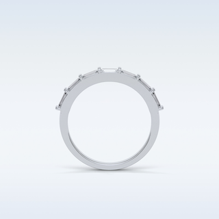 0.56 TCW Half Eternity Wedding Band Featuring Baguette Moissanite