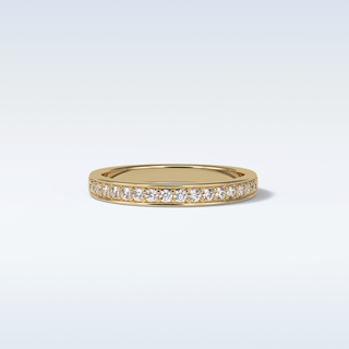 0.3 TCW Half Eternity Wedding Band Featuring Round Moissanite