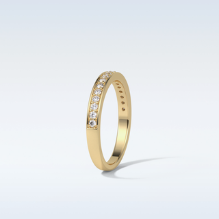 0.3 TCW Half Eternity Wedding Band Featuring Round Moissanite