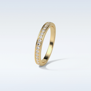 0.3 TCW Half Eternity Wedding Band Featuring Round Moissanite