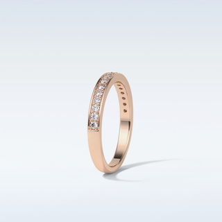 0.3 TCW Half Eternity Wedding Band Featuring Round Moissanite