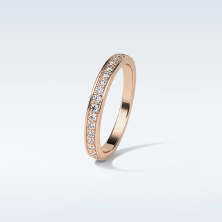 0.3 TCW Half Eternity Wedding Band Featuring Round Moissanite