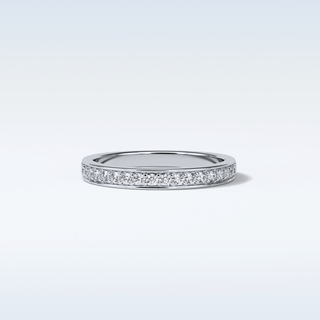 0.3 TCW Half Eternity Wedding Band Featuring Round Moissanite