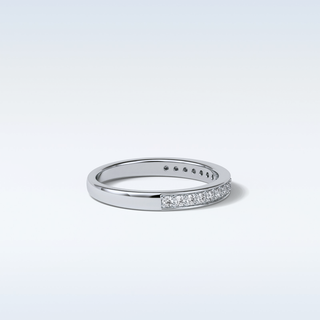 0.3 TCW Half Eternity Wedding Band Featuring Round Moissanite