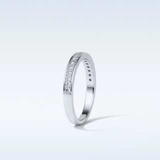 0.3 TCW Half Eternity Wedding Band Featuring Round Moissanite