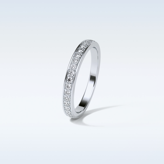 0.3 TCW Half Eternity Wedding Band Featuring Round Moissanite