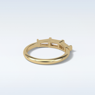 0.52 TCW 3 Stone Wedding Band Featuring Baguette Moissanite