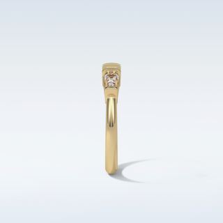 0.52 TCW 3 Stone Wedding Band Featuring Baguette Moissanite