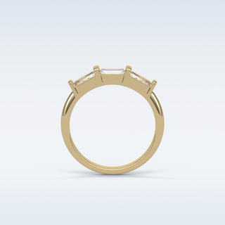 0.52 TCW 3 Stone Wedding Band Featuring Baguette Moissanite