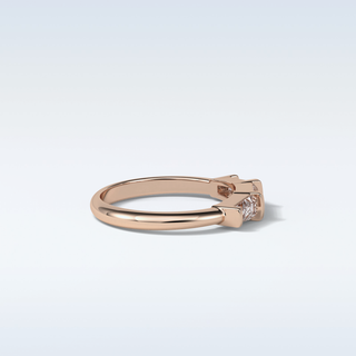 0.52 TCW 3 Stone Wedding Band Featuring Baguette Moissanite