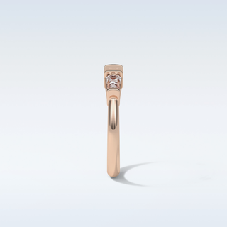 0.52 TCW 3 Stone Wedding Band Featuring Baguette Moissanite