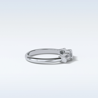 0.52 TCW 3 Stone Wedding Band Featuring Baguette Moissanite