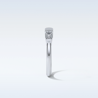 0.52 TCW 3 Stone Wedding Band Featuring Baguette Moissanite