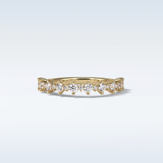 0.52 TCW Half Eternity Wedding Band Featuring Round Moissanite