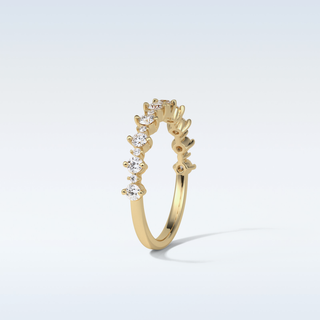 0.52 TCW Half Eternity Wedding Band Featuring Round Moissanite