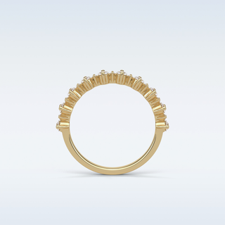 0.52 TCW Half Eternity Wedding Band Featuring Round Moissanite