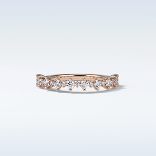 0.52 TCW Half Eternity Wedding Band Featuring Round Moissanite