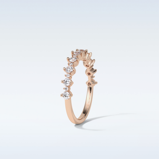 0.52 TCW Half Eternity Wedding Band Featuring Round Moissanite