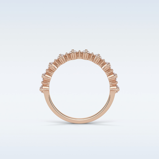 0.52 TCW Half Eternity Wedding Band Featuring Round Moissanite