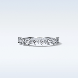 0.52 TCW Half Eternity Wedding Band Featuring Round Moissanite