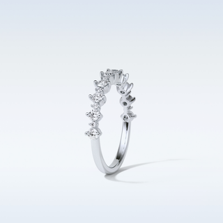 0.52 TCW Half Eternity Wedding Band Featuring Round Moissanite