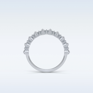 0.52 TCW Half Eternity Wedding Band Featuring Round Moissanite
