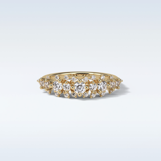 0.64 TCW Half Eternity Wedding Band Featuring Round Moissanite