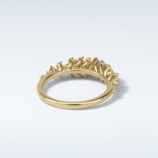 0.64 TCW Half Eternity Wedding Band Featuring Round Moissanite