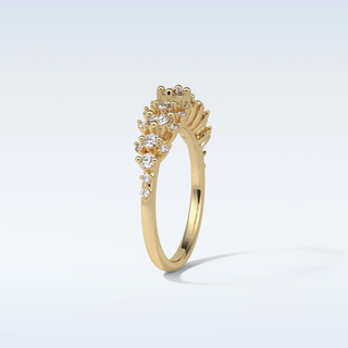 0.64 TCW Half Eternity Wedding Band Featuring Round Moissanite