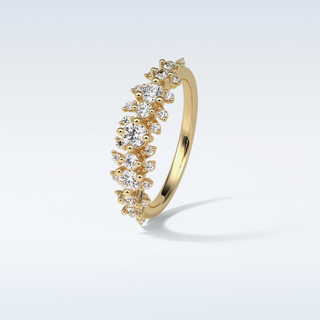 0.64 TCW Half Eternity Wedding Band Featuring Round Moissanite