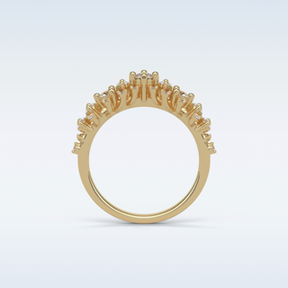 0.64 TCW Half Eternity Wedding Band Featuring Round Moissanite