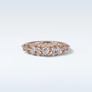 0.64 TCW Half Eternity Wedding Band Featuring Round Moissanite