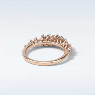 0.64 TCW Half Eternity Wedding Band Featuring Round Moissanite