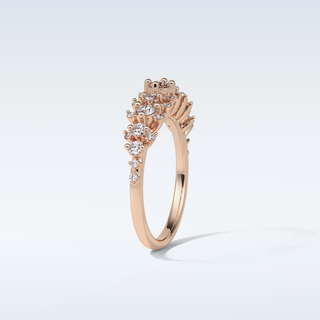 0.64 TCW Half Eternity Wedding Band Featuring Round Moissanite