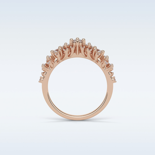 0.64 TCW Half Eternity Wedding Band Featuring Round Moissanite