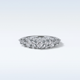 0.64 TCW Half Eternity Wedding Band Featuring Round Moissanite