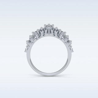 0.64 TCW Half Eternity Wedding Band Featuring Round Moissanite