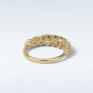 1.2 TCW Half Eternity Wedding Band Featuring Oval And Round Moissanite