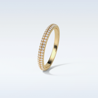 0.32 TCW Half Eternity Wedding Band Featuring Round Moissanite