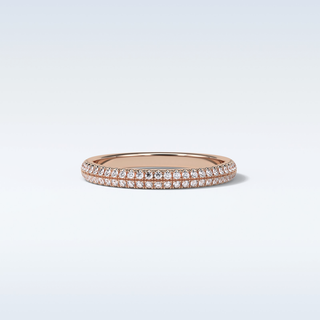 0.32 TCW Half Eternity Wedding Band Featuring Round Moissanite