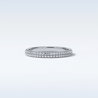 0.32 TCW Half Eternity Wedding Band Featuring Round Moissanite
